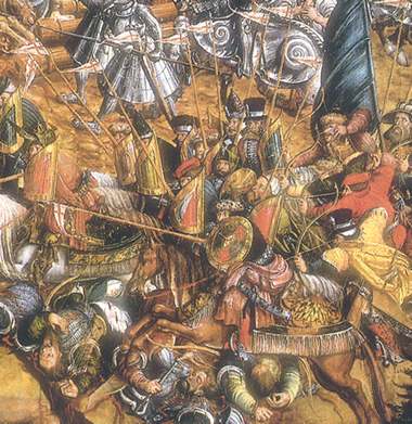 A group of early hussar cavalry at the Battle of Orsza 1514